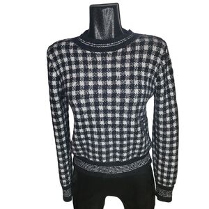 Philosophy Black & White Plaid Check Sweater M
